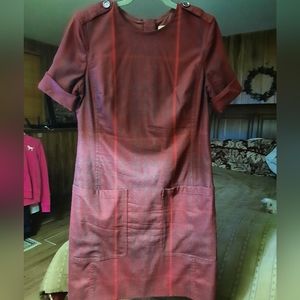 Burberry Brit wool red plaid dress